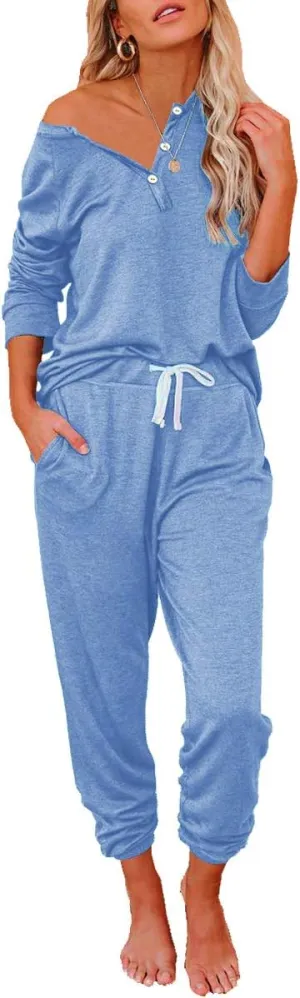 AUTOMET Womens 2 Piece Outfits Pajamas Sets Fall Lounge Sets Loungewear Sweatsuits with Sweatpants