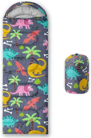 Axolotl Colorful Dinosaur Sleeping Bag For Kids–Lightweight Warm Cold Weather Palm Trees Sleeping Bags,Waterproof Portable Sleeping Bag For Backpacking Outdoor Indoor 3-4 Seasons,Camping Sleeping Bags