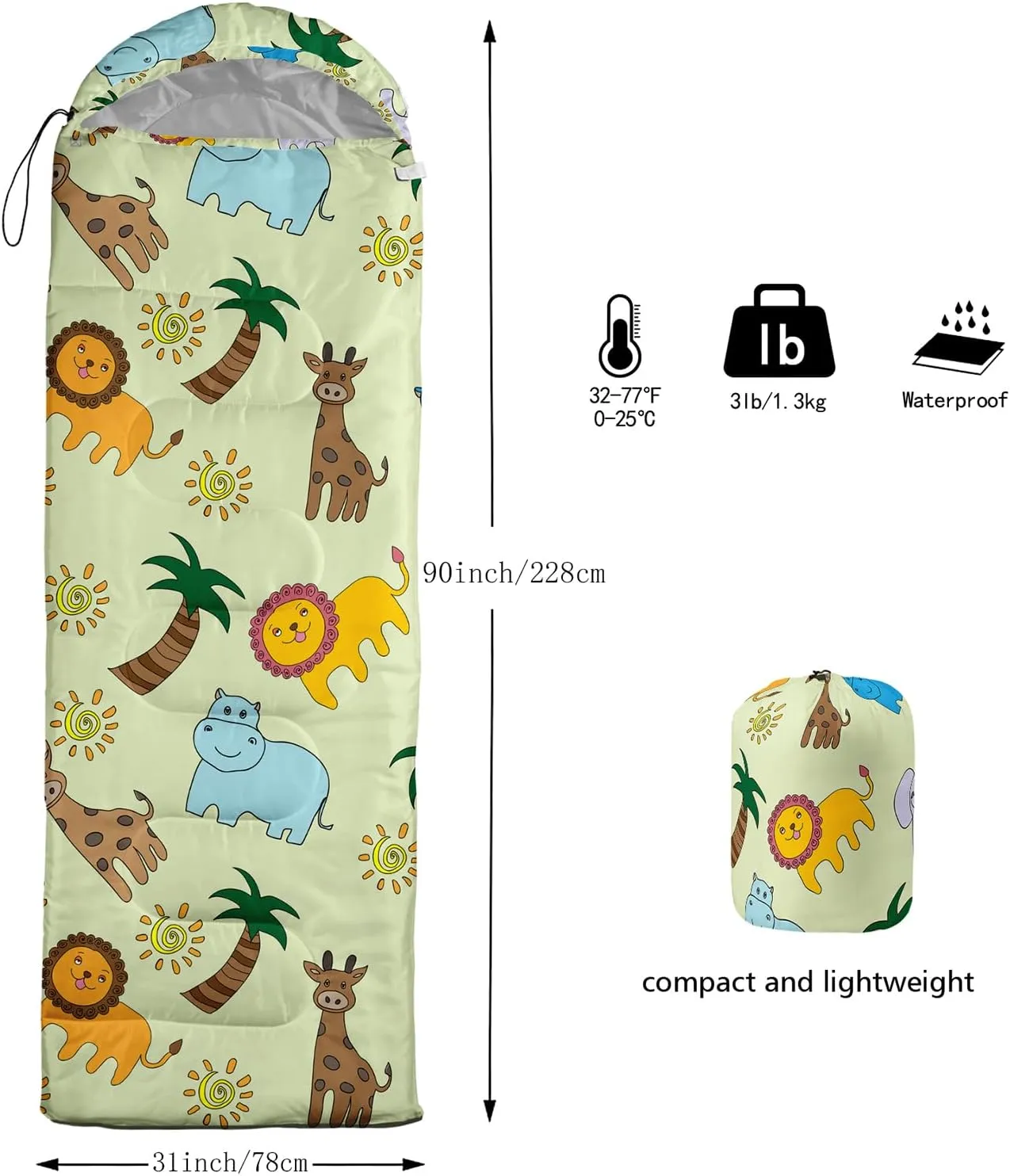 Axolotl Mermaid Scales Kids Sleeping Bag,3 Season Warm Cool Weather–Spring Summer Fall Lightweight Waterproof for Kids Girls,Camping Gear Equipment,Traveling Outdoors,Backpacking Camping Sleeping Bag