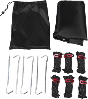 AYNEFY Tent Tarp, Lightweight Portable Camping Tarp with Ground Nails Wind Proof Ropes Multifunction Tent Awning Secure Fastening for Outdoor Travel Hiking Backpacking (S)