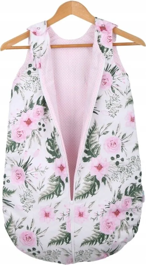 Baby Cotton Sleeping Bag Double Sided Sleepsack Quilted 1.0 Tog Garden Flowers