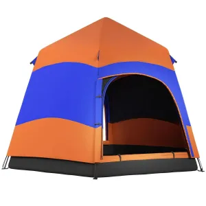 Bag, Camping Festival Layer Double Up Family, Dome Hang Carry Portable Hexagon Shelter Tent Hook Outsunny 4 Floor, Man Pop Blue Free shipping Hiking For Welded Proactive support Rainfly With And Orange