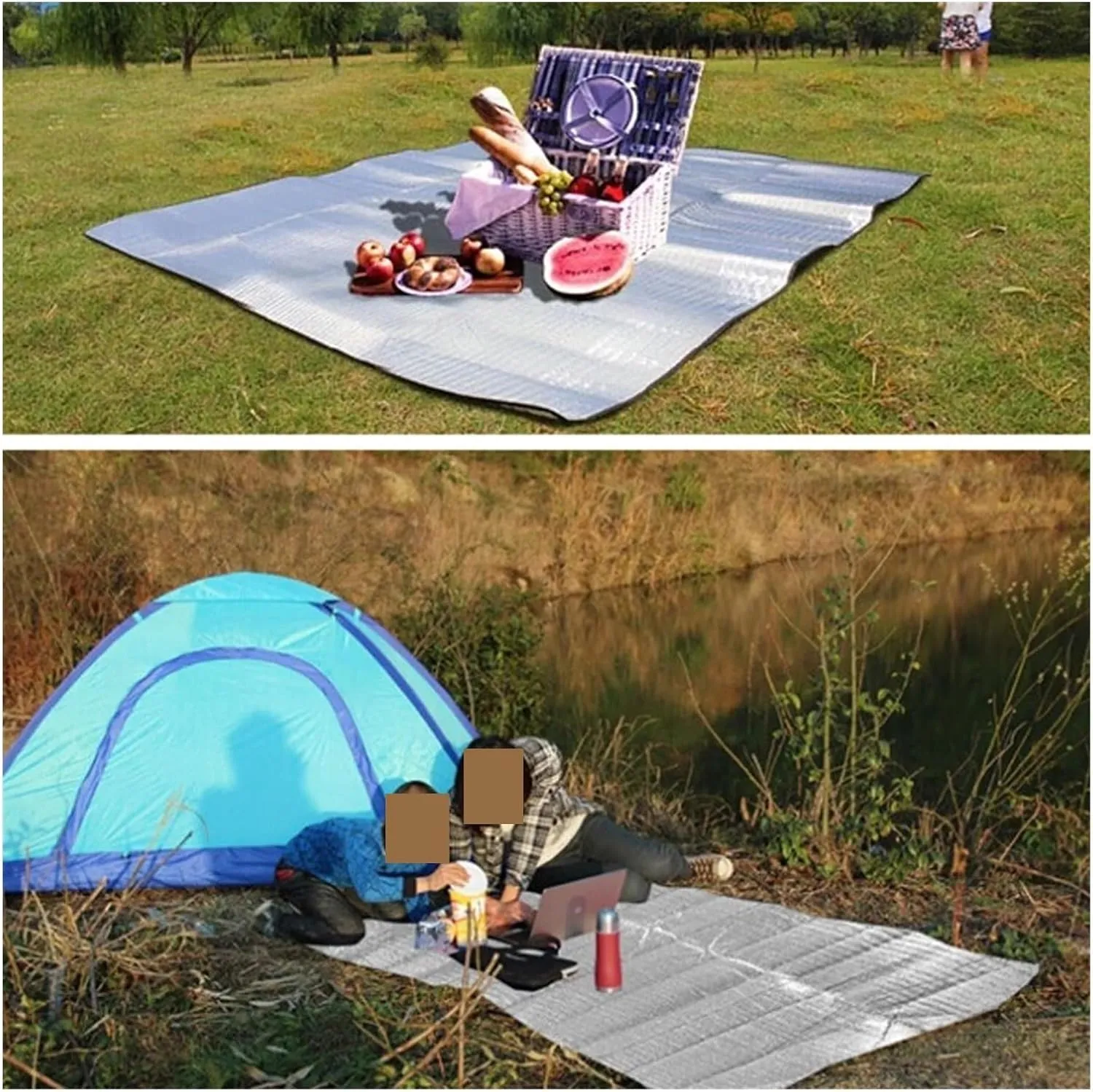 Beach Mat Sleeping Mattress Mat Pad Aluminum Foil Outdoor Camping Mat Foam Mat Picnic Beach Mattress Sleeping Pad Fashionable