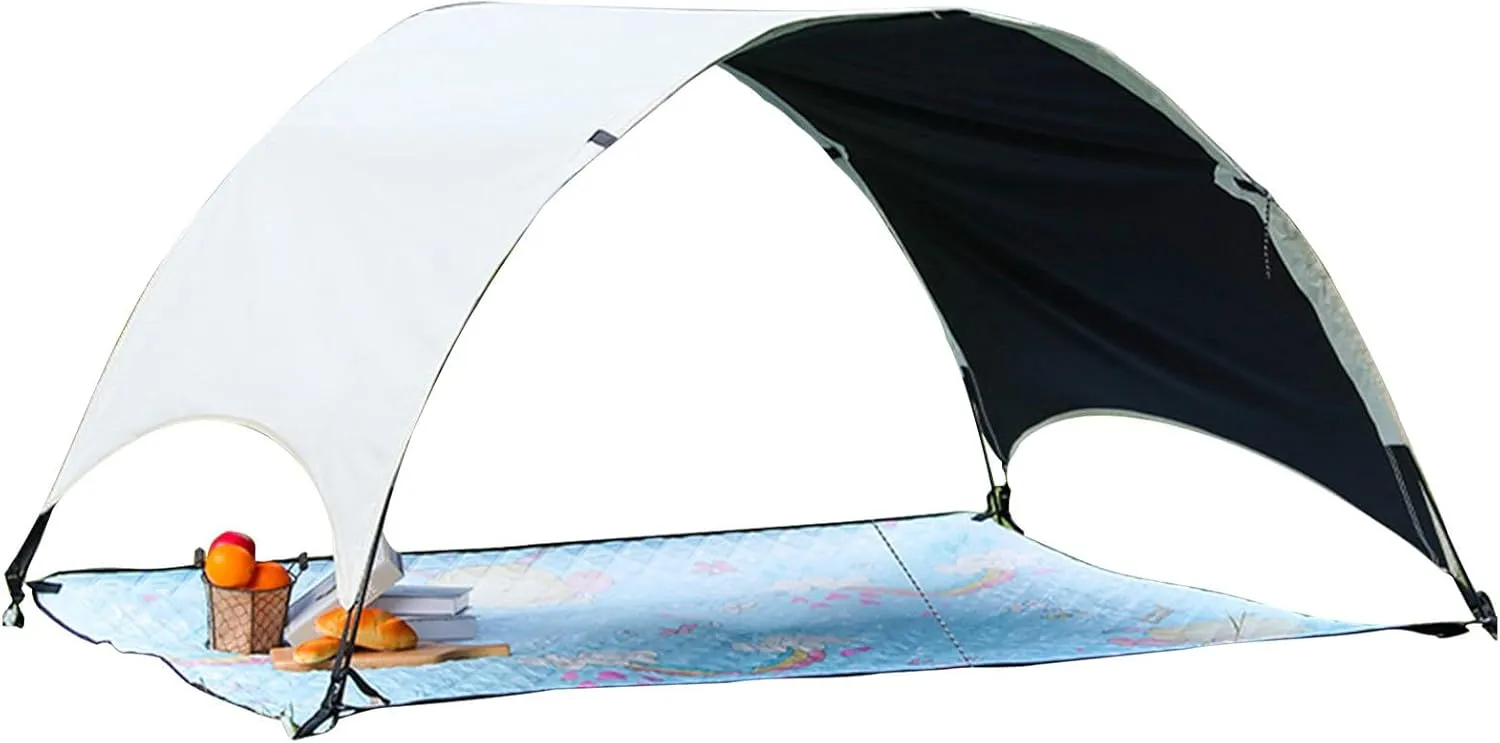 Beach Sun Shelter - Portable Canopy Sunshade, Portable Camping Shelters | Upf 50  Protection Sunscreen Canopy with Mat, for Outdoor Picnic Fishing, Outdoor Pop Up Shade Canopy for Camping, Fishing, Ba