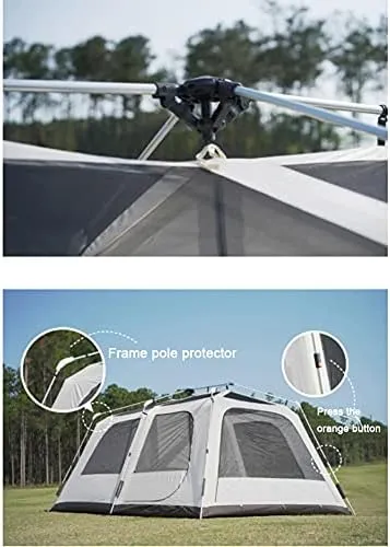 Beach Tent for 5-8 Person Automactic Pop Up Tent Ventilation Sun Shelter with Extended Porch Instant Family Tent for Camping, Hiking, Fishing, Festival (Large Family Tent 5) (Large Family Tent 5)