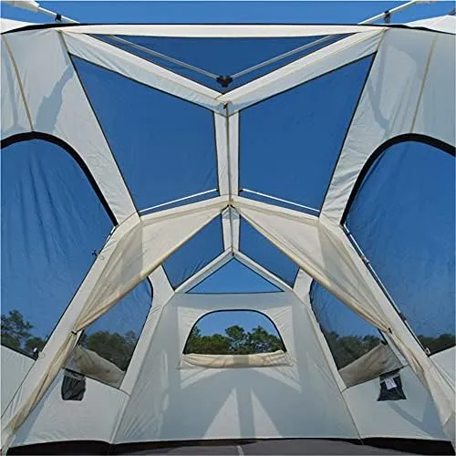 Beach Tent for 5-8 Person Automactic Pop Up Tent Ventilation Sun Shelter with Extended Porch Instant Family Tent for Camping, Hiking, Fishing, Festival (Large Family Tent 5) (Large Family Tent 5)