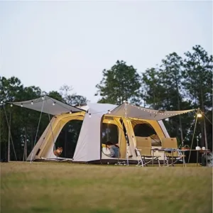 Beach Tent for 5-8 Person Automactic Pop Up Tent Ventilation Sun Shelter with Extended Porch Instant Family Tent for Camping, Hiking, Fishing, Festival (Large Family Tent 5) (Large Family Tent 5)