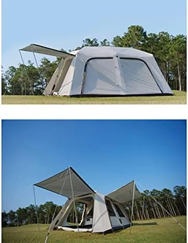 Beach Tent for 5-8 Person Automactic Pop Up Tent Ventilation Sun Shelter with Extended Porch Instant Family Tent for Camping, Hiking, Fishing, Festival (Large Family Tent 5) (Large Family Tent 5)