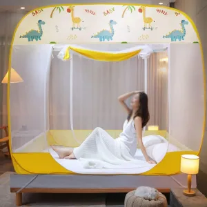Bedspread Mosquito Net, Foldable Three-Door Mosquito Net with Bottom, Effectively Prevent Mosquito Bites(1.2 * 2.0m)