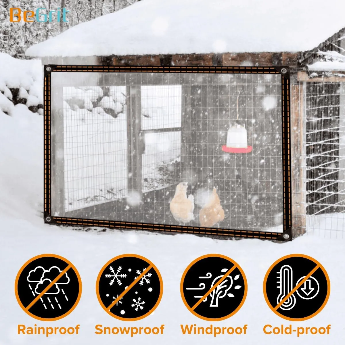 BeGrit Clear Tarps Waterproof Transparent Tarpaulin with Grommets, Dustproof Rainproof Windproof for Greenhouse Garden Patio,with 18 PCS Ball Bungee Cords, 10 x 20ft