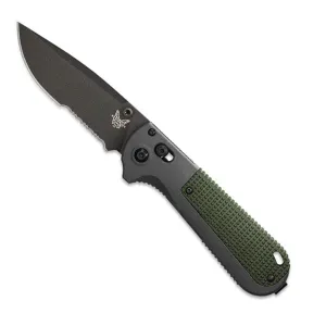 Benchmade 430SBK Redoubt Serrated Drop-Point 3.55" Gray/Green Grivory Folding Knife