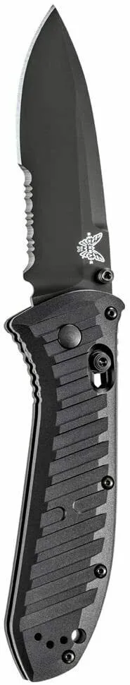 Benchmade 570SBK Presidio II AXIS Lock Drop-Point Blade Serrated Edge Folding Knife (3.7" Black)
