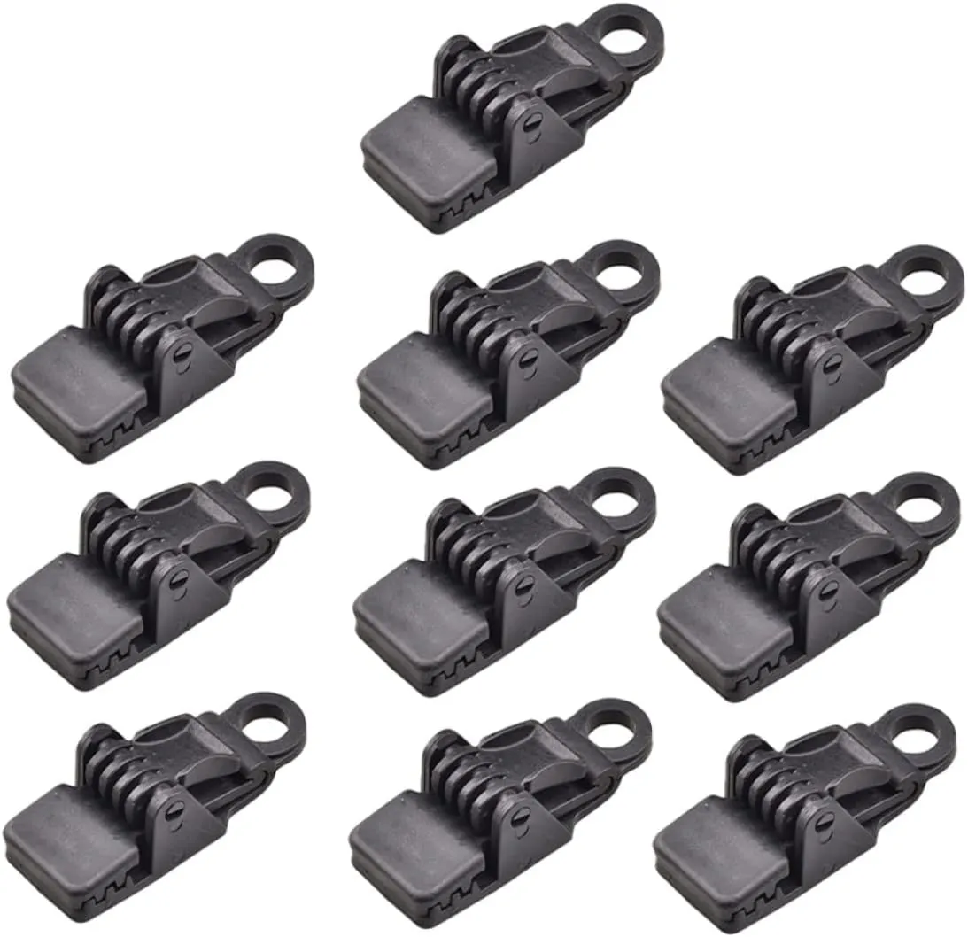 BESPORTBLE 10-Pack Heavy Duty Tent Ground Tarp Clips Easy Install/Remove Pp Material Waterproof for Camping Hiking Outdoor