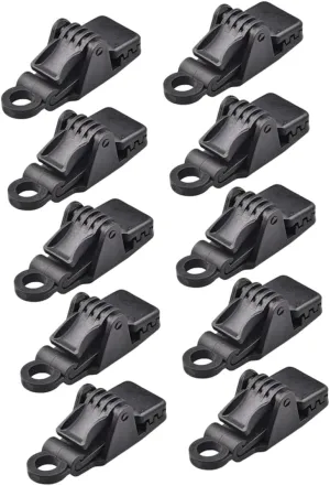 BESPORTBLE 10 Pcs Heavy Duty Tent Clips Pp Plastic Camping Tarp Fixing Clamp Waterproof Tear Resistant Tent Press Lock