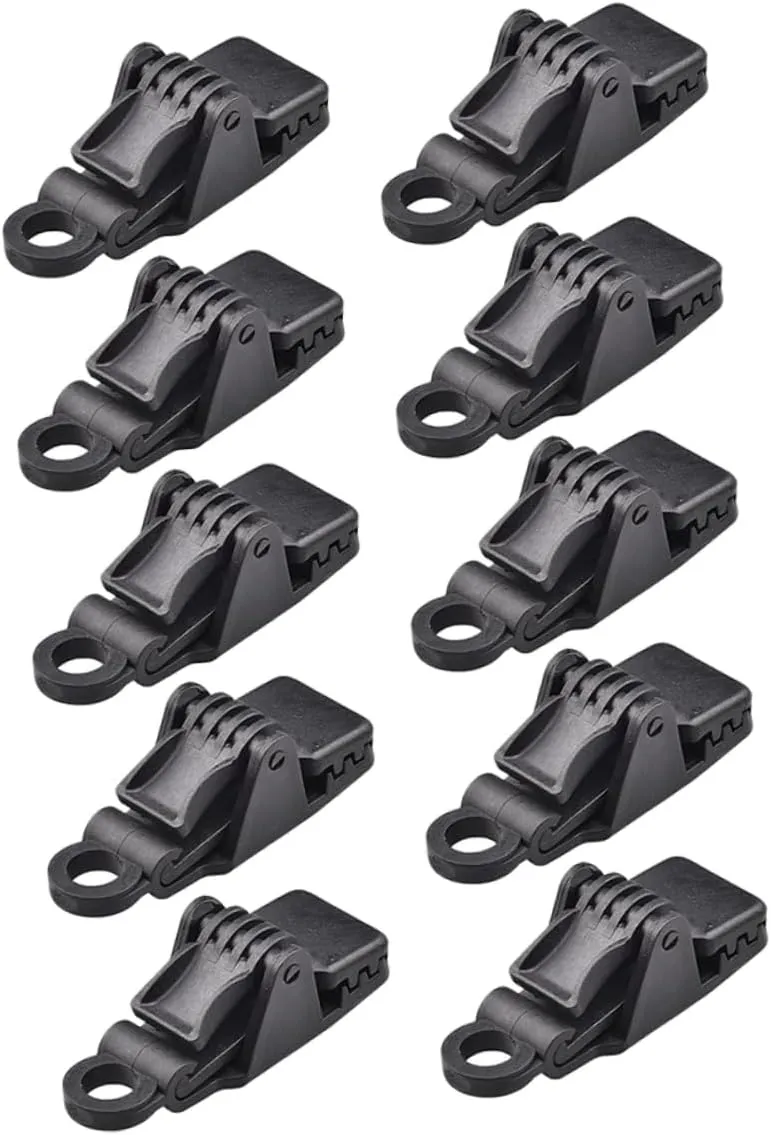 BESPORTBLE 10 Pcs Heavy Duty Tent Clips Pp Plastic Camping Tarp Fixing Clamp Waterproof Tear Resistant Tent Press Lock