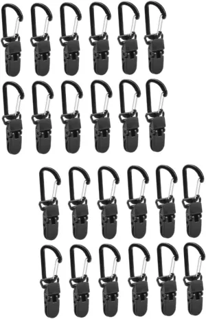 BESPORTBLE 24pcs Outdoor Camping Tarp Clips Windproof Secure Clamp for Tent Canopy Teeth-Shaped Design Accessories for Awning Tarpaulin and