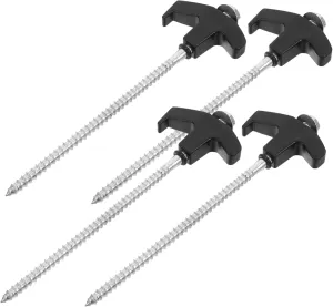 BESPORTBLE 4pcs Portable Spiral Tent Stakes Ground Anchors for Sheds Outdoor Tent Pegs Easy Insertion Ground Fixing Hooks for Camping and Tarp Use