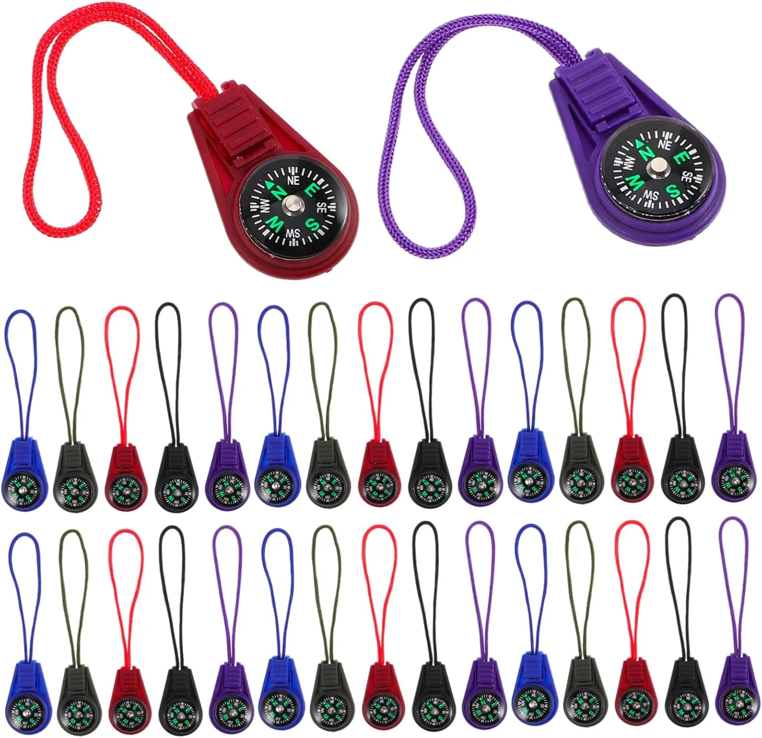 BESPORTBLE 50Pcs Portable Pocket Compass with Lanyard Durable Plastic Navigation Tool for Hiking Camping Climbing Lightweight and Compact Design for Adults