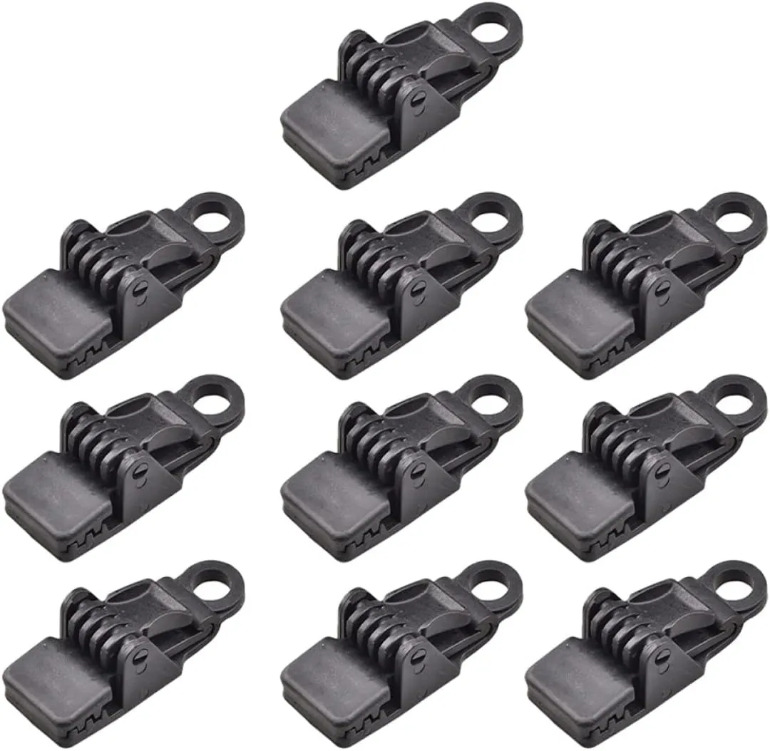 BESPORTBLE Camping Tent Clips Plastic Tarp Clamp for Tent 10 Pcs Outdoor Tarp Clip Set Windproof Design