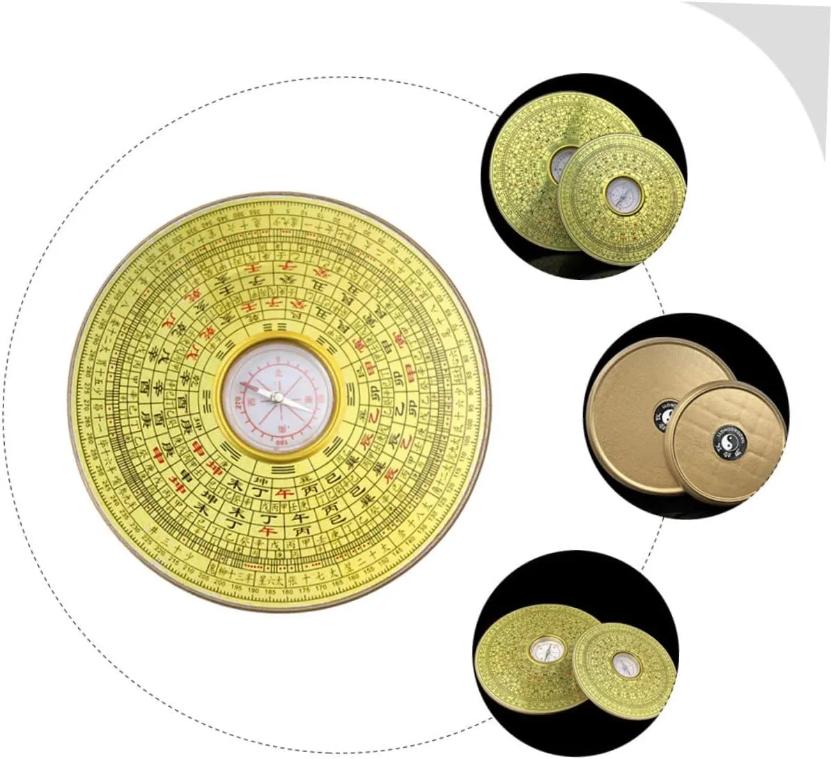 BESPORTBLE Compass Chinese Decor Camping Decor Traditional Ancient Compass Money Wealth Ornament Ancient Chinese Compass Alloy Golden Alloy Chinese Compass Outdoor Compass Car