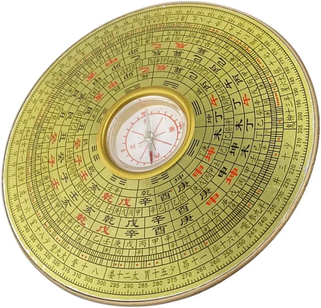 BESPORTBLE Compass Chinese Decor Camping Decor Traditional Ancient Compass Money Wealth Ornament Ancient Chinese Compass Alloy Golden Alloy Chinese Compass Outdoor Compass Car