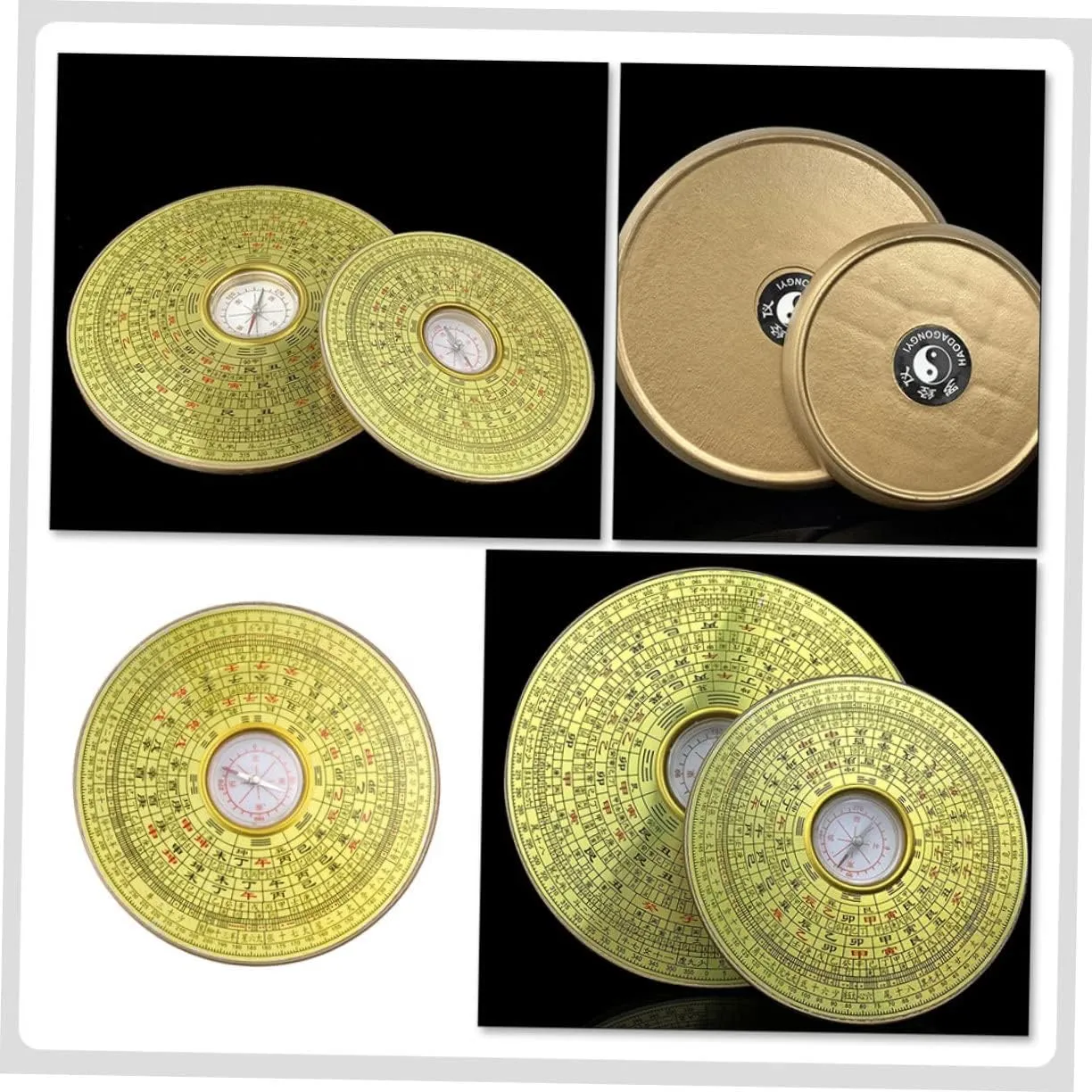 BESPORTBLE Compass Chinese Decor Camping Decor Traditional Ancient Compass Money Wealth Ornament Ancient Chinese Compass Alloy Golden Alloy Chinese Compass Outdoor Compass Car