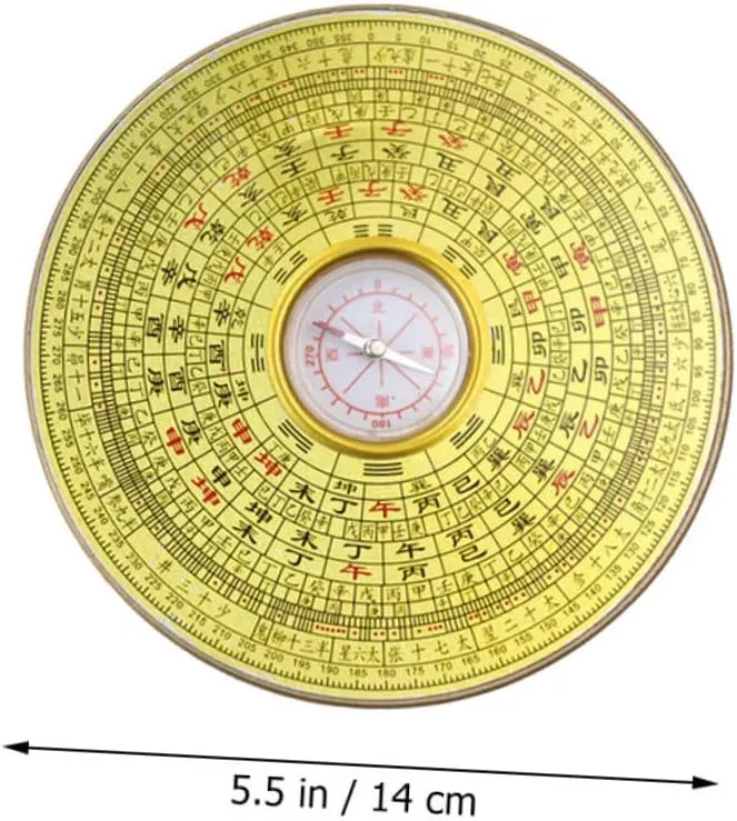 BESPORTBLE Compass Chinese Decor Camping Decor Traditional Ancient Compass Money Wealth Ornament Ancient Chinese Compass Alloy Golden Alloy Chinese Compass Outdoor Compass Car