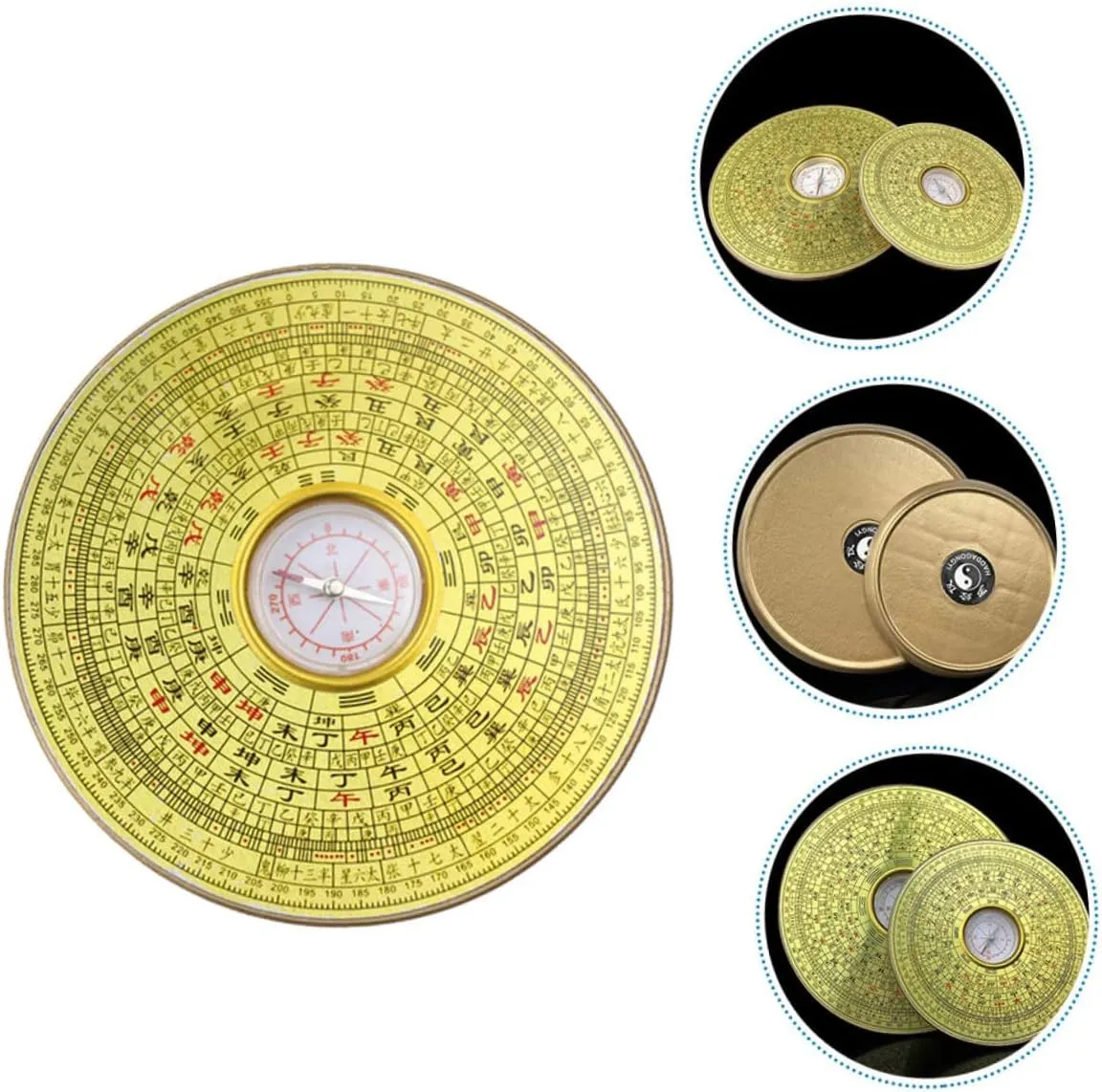 BESPORTBLE Compass Chinese Decor Camping Decor Traditional Ancient Compass Money Wealth Ornament Ancient Chinese Compass Alloy Golden Alloy Chinese Compass Outdoor Compass Car
