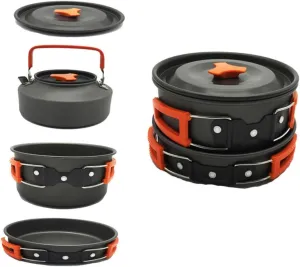 BESPORTBLE -in-one Camping Cooking Set Titanium Pot Kettle Utensils for 2-3 People for Hiking Camping