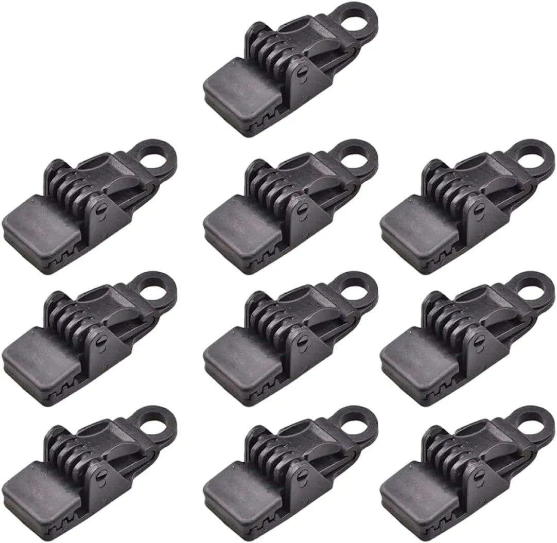 BESPORTBLE Outdoor Tent Clamp 10 Pcs Heavy Duty Tarp Clips Camping Tarp Fastener Clip