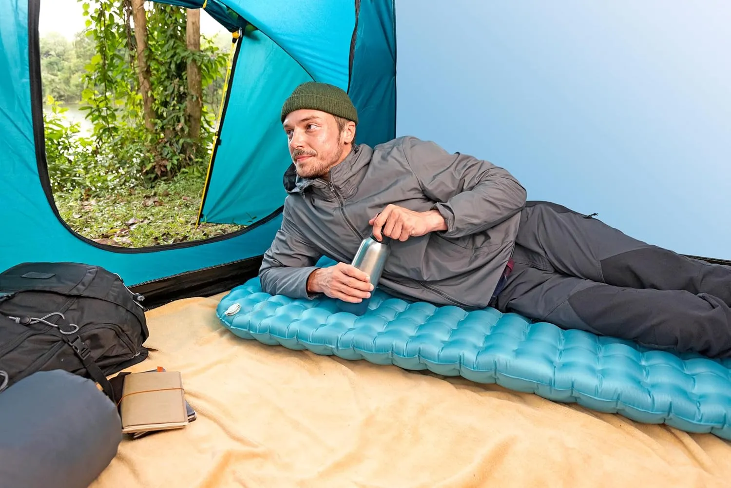 Bestway Insulated Wide Mummy Sleeping Pad, Extreme Weather Camping Air Pad, Ultra-Light Sleeping Mat for Camping and Outdoor Activities