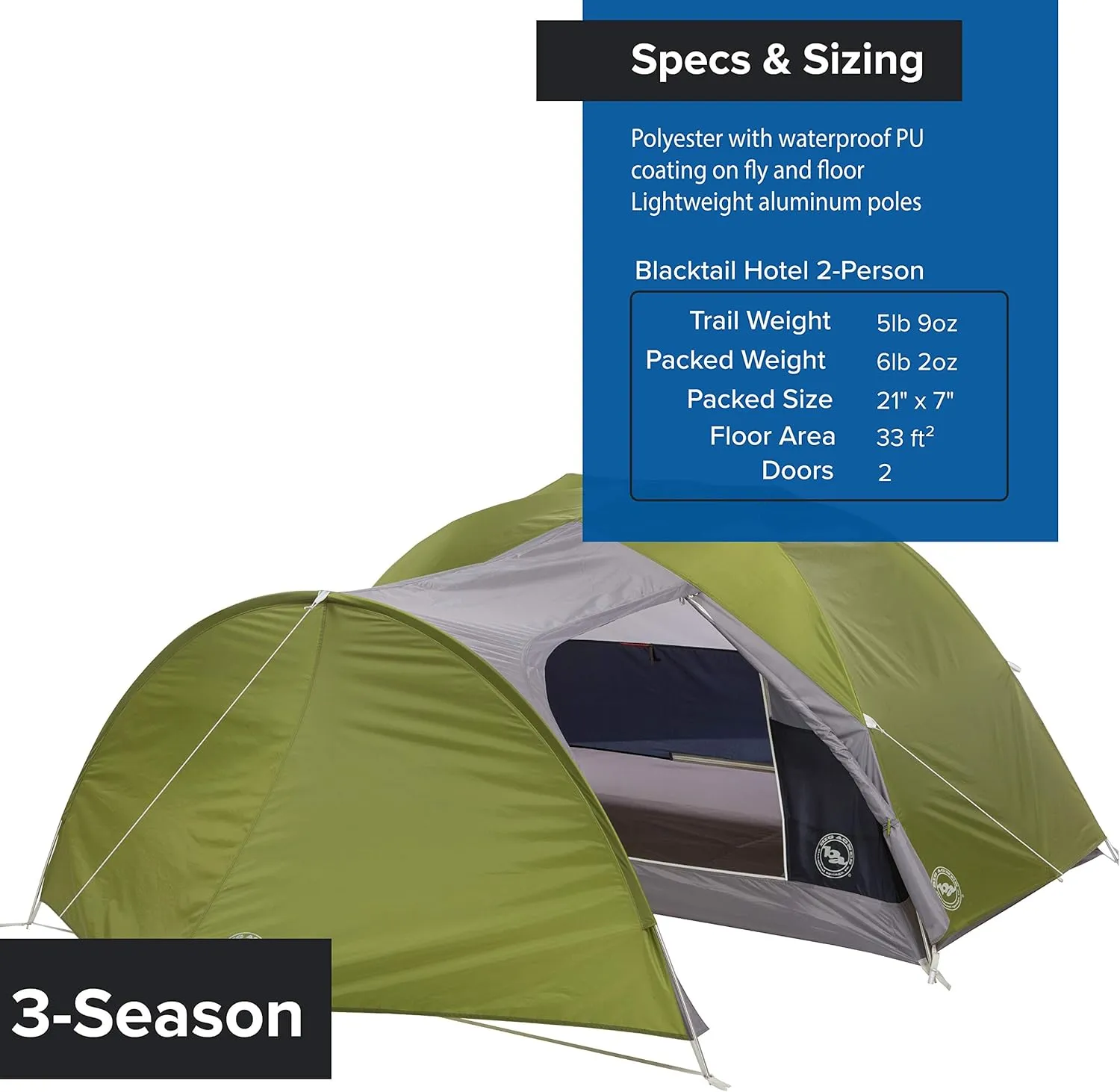 Big Agnes Blacktail & Blacktail Backpacking and Camping Tent