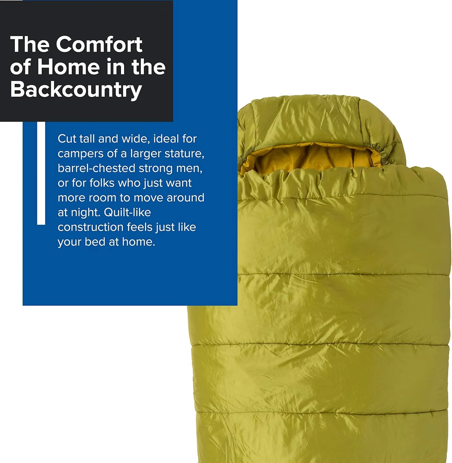 Big Agnes Echo Park Sleeping Bag - Extra Roomy Deluxe Comfort, 0°/25°/35° - Padlok Sleep System for Sleeping Pad Attachment