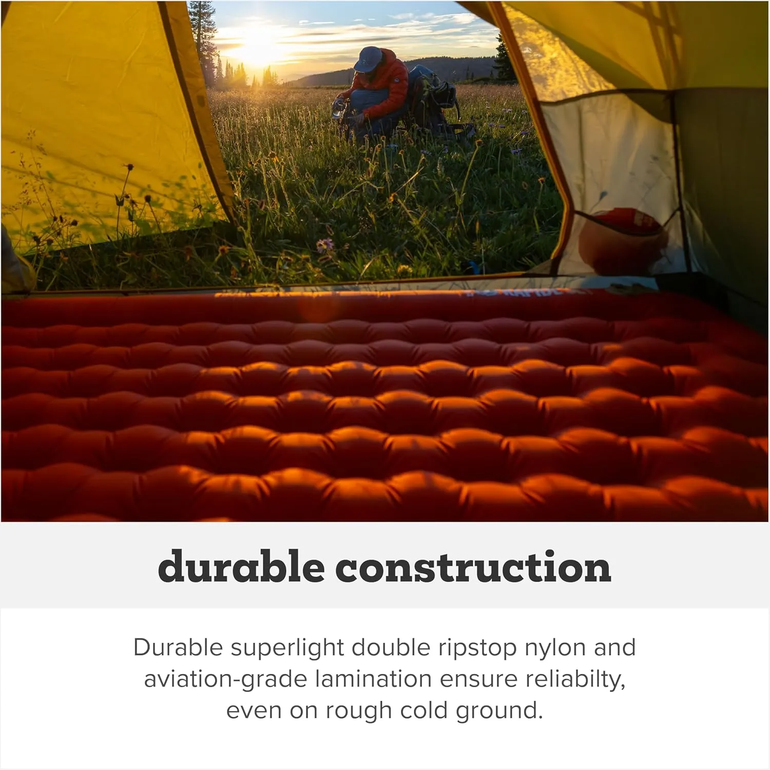 Big Agnes Rapide SL - Insulated Sleeping Pad, Ultralight, All Season Compact Backpacking and Hiking, Pumphouse Sack Included, Orange, 25x78 Wide Long