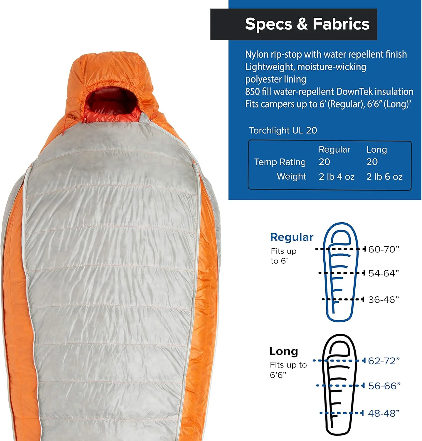 Big Agnes Torchlight UL Expandable Down Mummy Sleeping Bag