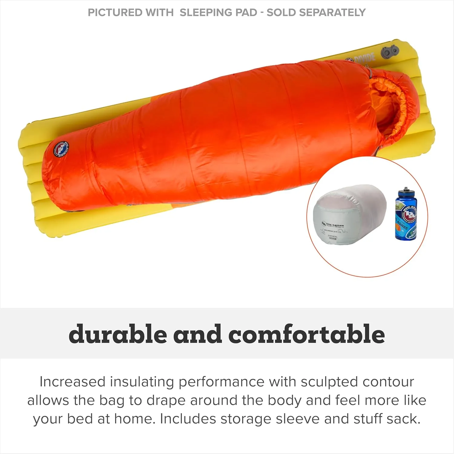 Big Agnes Ultralight Cold Weather Backpacking and Camping, Kids, Juniors, Teens, 20 Degrees
