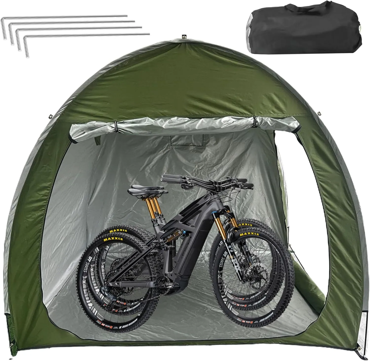 Bike Covers for Outside Storage, 210x150x165cm Waterproof Oxford Cloth Bike Tent, Portable Bike Storage Tent, Bike Storage Protective Cover, UV-Proof Bike Shed for Outside Garden Yard