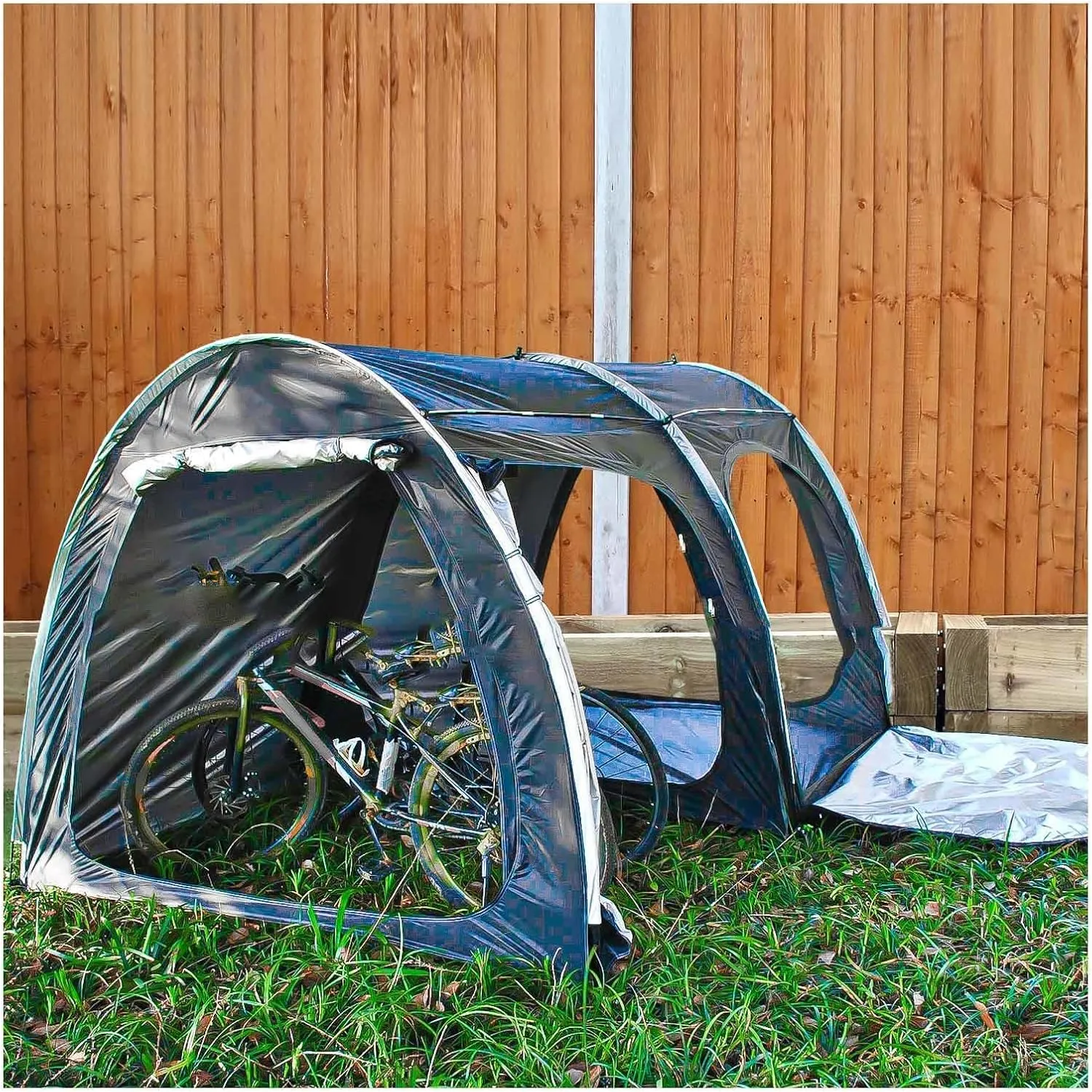 Bike Tent with Ventilation Mesh Small Shed Outdoor Storage with 210D Oxford Fabric PU4000 Waterproof Motorcycle Shelter Storage Sheds