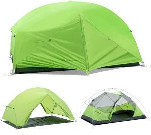 BISINNA Backpacking 2 Person Tent Lightweight 3 Season Camping Tent 20D 380T Nylon Rainfly Double Layer Free Standing Includes Footprnint 7001 Aluminium Poles for Camping Hiking Biking