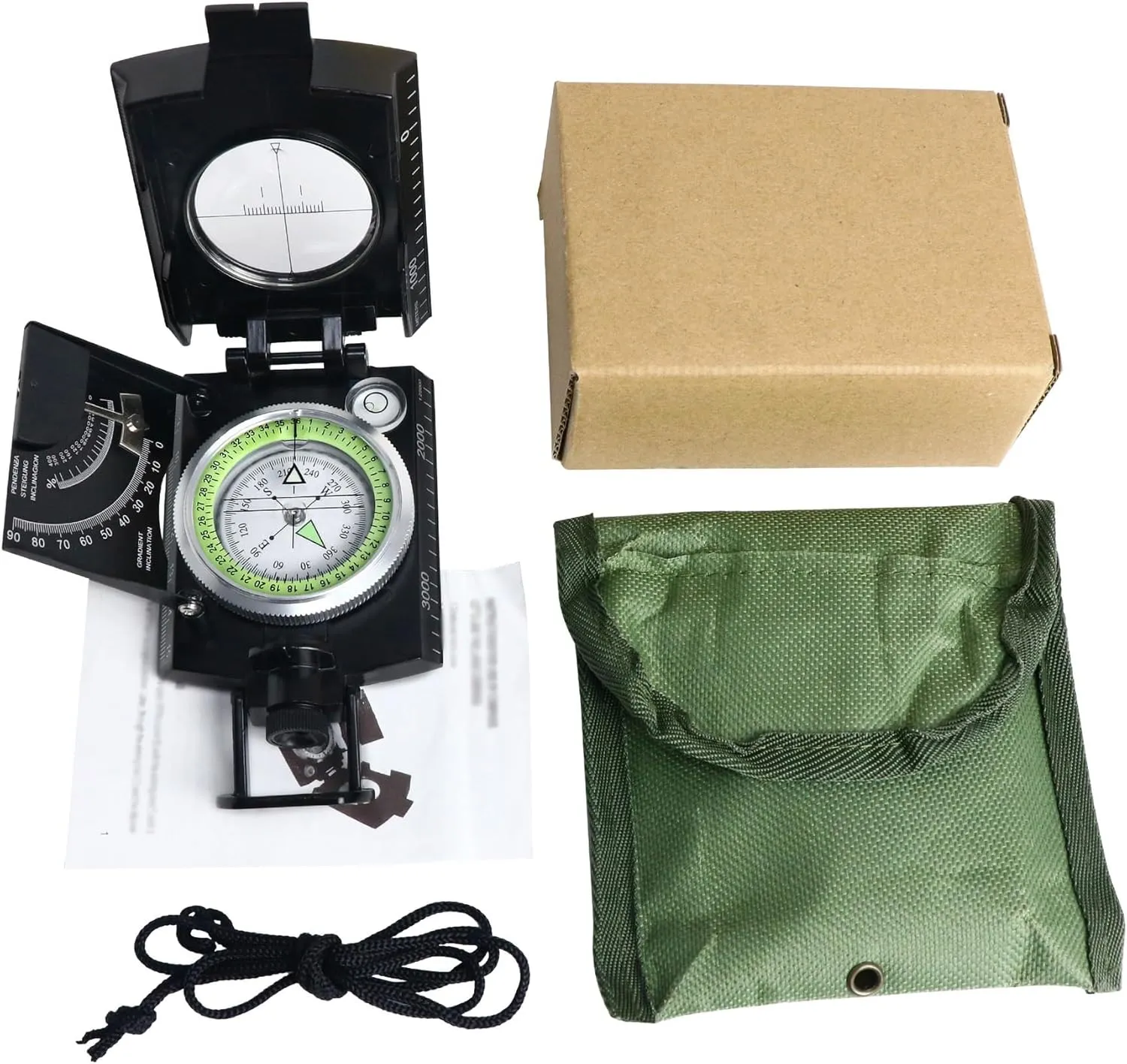 Black High-Precision Compass Outdoor Geological Compass Compass