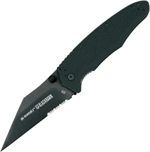 Blackhawk Be-Wharned Knife G10 Sideliner, Partial Serrated Blade Edge, BH15BW211BK