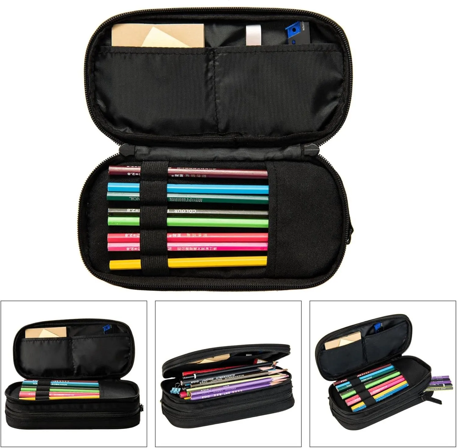 Blue Butterflies Multifunctional Pocket Backpack Crossbody Lunch Bag Pencil Case 3Pcs Set Large Capacity Backpack