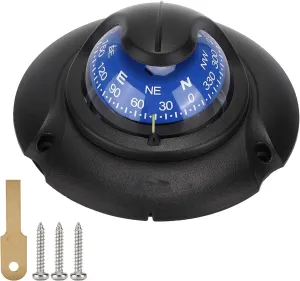 Boat Compass Boating Compass Marine Multi‑Function Magnetic Flush Mount with 12V LED Light for Marine Yacht Outdoors Hiking