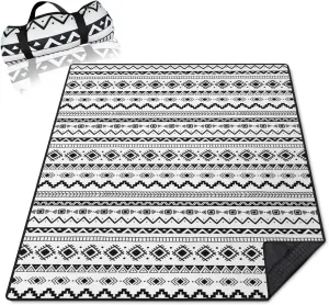 Boho Picnic Blankets Waterproof Foldable, 60’‘x80'' Portable Outdoor Picnic Mat Water Resistant for Grass, Padded Lawn & Park Blanket for Camping, Hiking