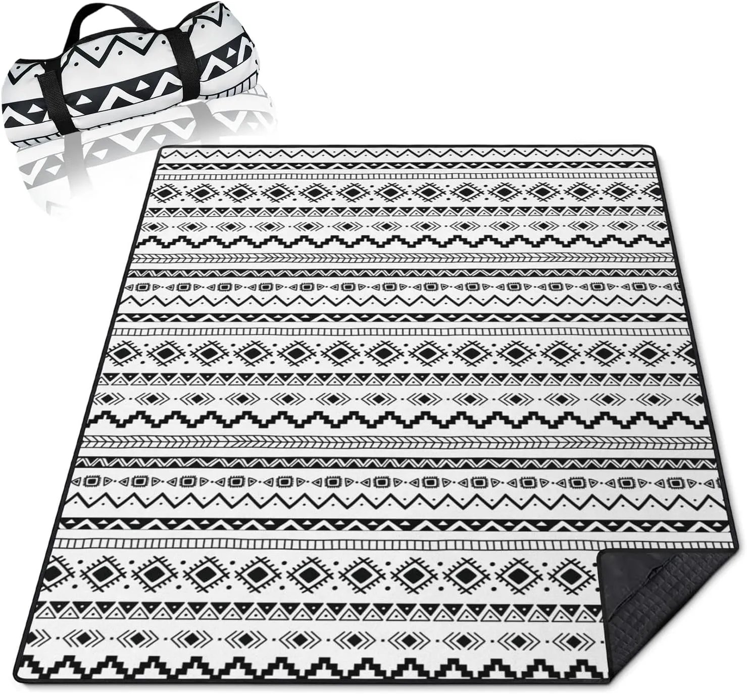 Boho Picnic Blankets Waterproof Foldable, 60’‘x80'' Portable Outdoor Picnic Mat Water Resistant for Grass, Padded Lawn & Park Blanket for Camping, Hiking