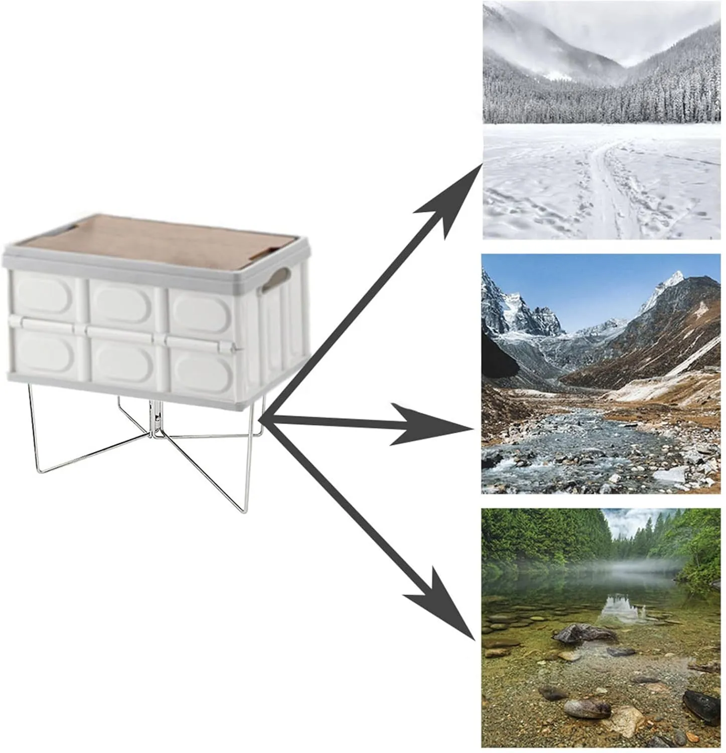 Bracket Ice Box Holder for Camping Hiking Cooking Outdoor Camping Coolers Holder Rack Foldable Camping Ice Coolers Stand
