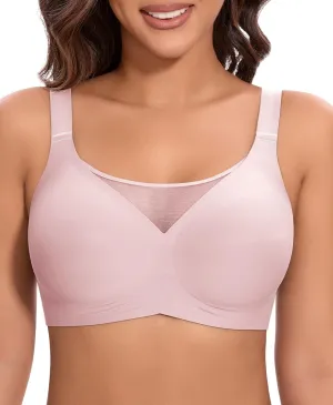 Bras for Women Wireless Seamless Mesh Push Up No Underwire Plus Size Soft Comfortable Sleep Everyday Brattlets with Extender