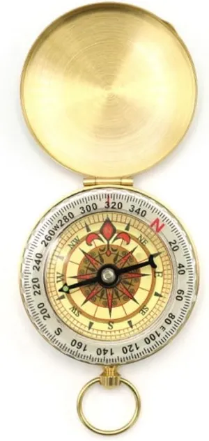 Brass Compass Pocket Watch Vintage Flip Cap Compass Outdoor Mountaineering with Cover Glow