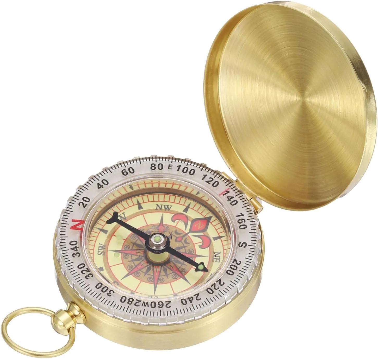 Brass Glow-in-the-Dark Pocket Compass by PATIKIL