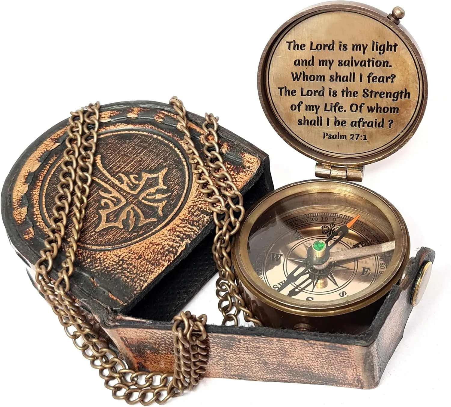 Brass Nautical - Brass Compass Engraved Gift for Son, Grandson, Daughter, Baptism, Confirmation Communion Godson Church Graduation Day